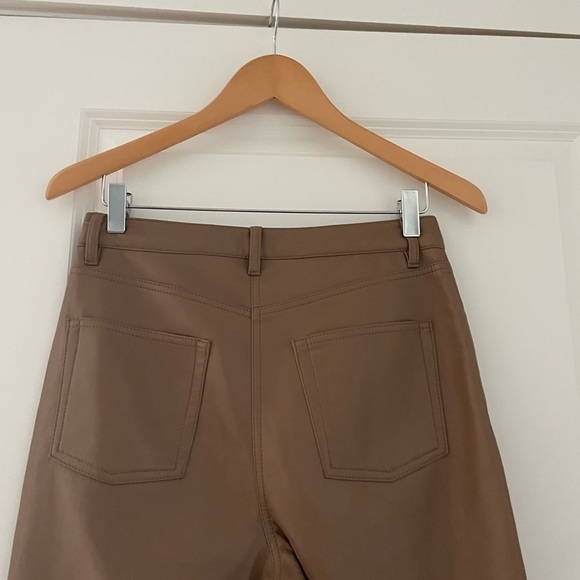 Aritzia Wilfred The Melina Pant High Waisted Vegan Leather Pants Constant Camel - Picture 11 of 13